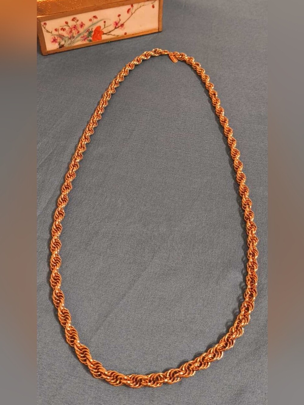 ​Vintage Monet Gold Chunky Rope Chain Necklace Stamped